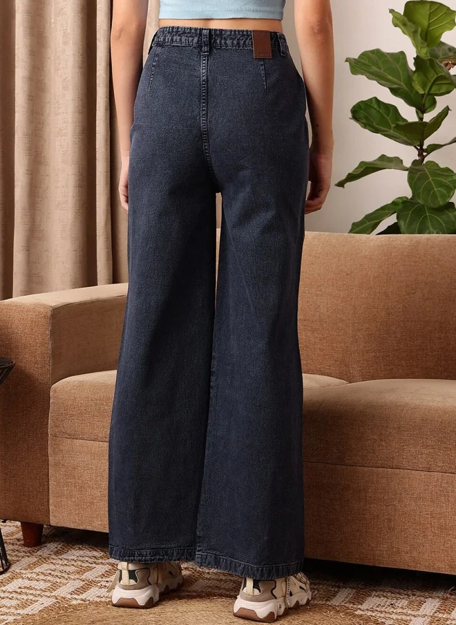 STREET 9 Comfort Relaxed Fit High-Rise Dark Jeans for Women