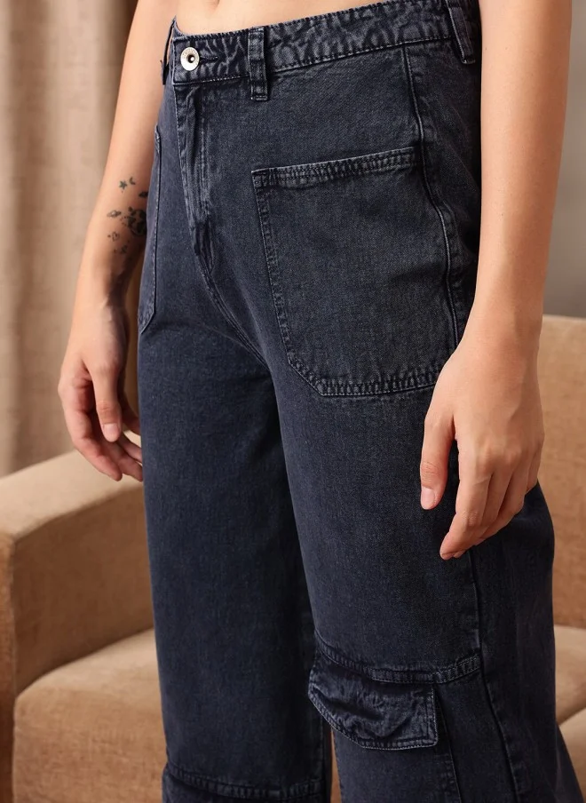 STREET 9 Comfort Relaxed Fit High-Rise Dark Jeans for Women