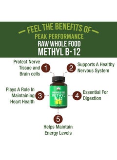 Raw Whole Food Vegan B12 Vitamin. Vitamin B12 Methylcobalamin Methyl B12 Supplement Plus 25+ Fruit And Vegetable Ingredients. 30 Day Supply Capsules - pzsku/Z801F8ED05056DCD93379Z/45/_/1695146393/ae20bf88-e1fe-4aac-ae88-3e9b7df21cd7