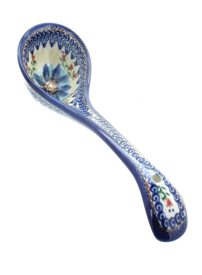 Blue Rose Pottery مغرفة شوربة من الخزف البولندي "بلو روز" - لون برتقالي خريفي - طولها 12 بوصة - مغرفة جميلة للمرق والشوربة - Image 1