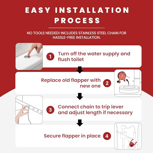 Gadgetime USA Hinge Toilet Flapper Replacement Compatible with Kohler Models - Toilet Tank Flapper Compatible with Kohler Models Including San Raphael & Rosario - Solution for Leak & Water Waste - Image 5