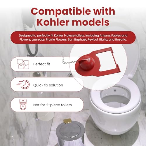 Gadgetime USA Hinge Toilet Flapper Replacement Compatible with Kohler Models - Toilet Tank Flapper Compatible with Kohler Models Including San Raphael & Rosario - Solution for Leak & Water Waste - Image 3