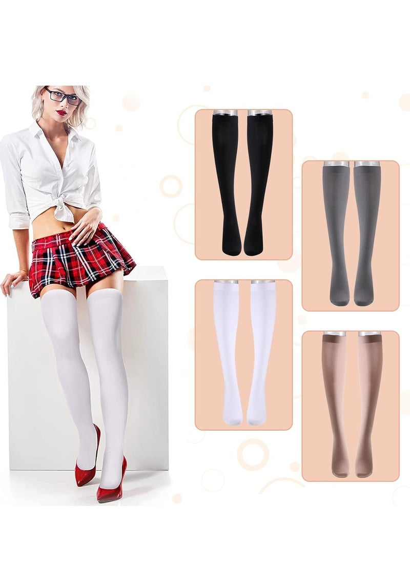 Excefore - Thigh High Socks 4 Pairs Over the Knee Long Stockings for Women - Image 1