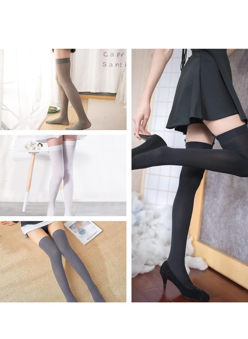 Excefore - Thigh High Socks 4 Pairs Over the Knee Long Stockings for Women - Image 1