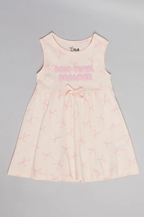 R&B Printed Sleeveless Fit & Flare Dress