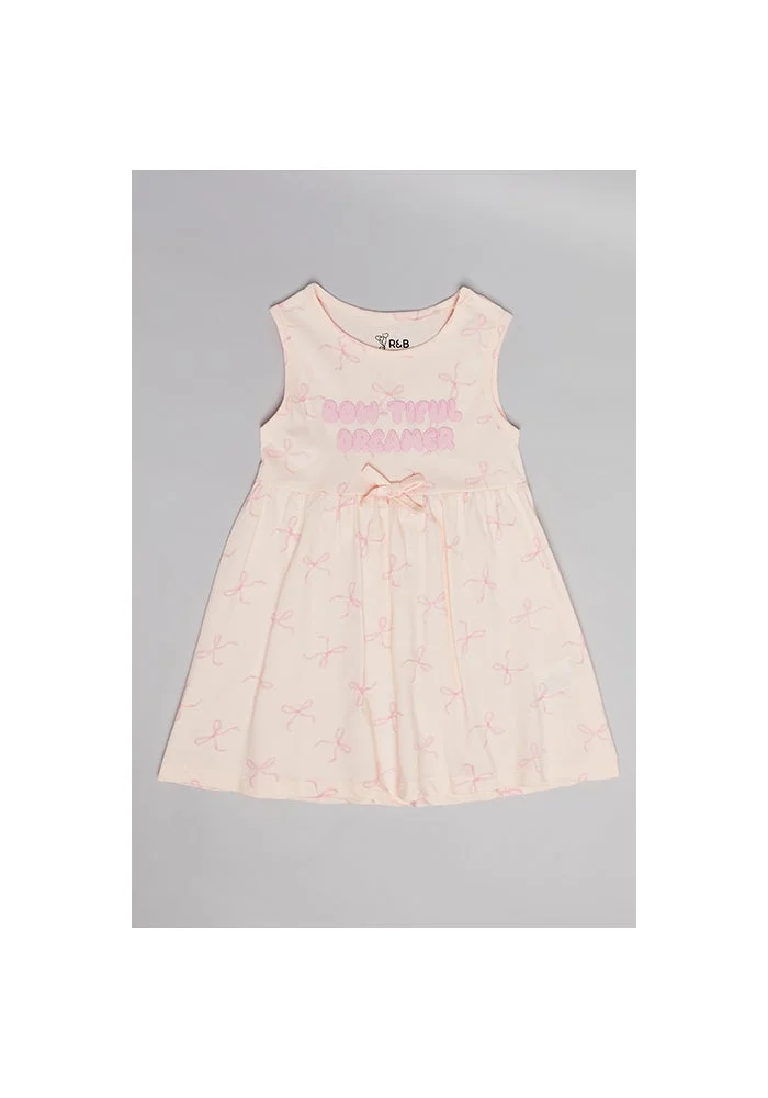 أر أند بي Printed Sleeveless Fit & Flare Dress