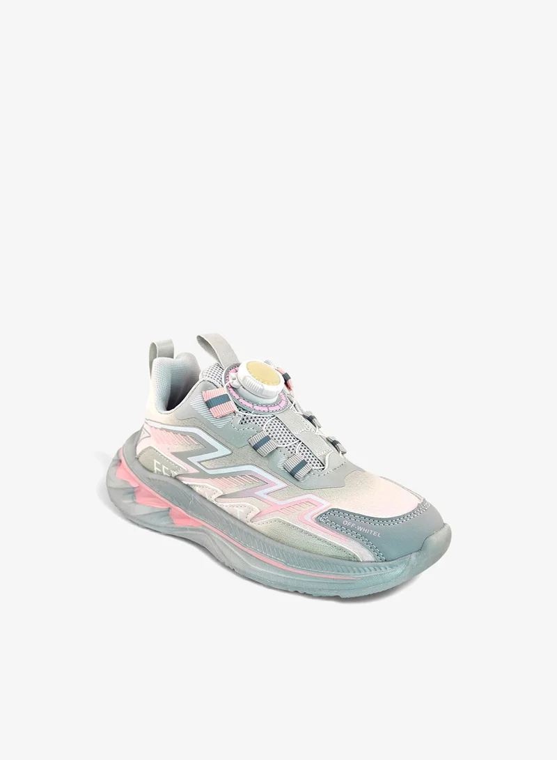 Feet First Bolt Flow Kids Lightweight Sports Sneakers 86-890-21 Light Grey/Pink