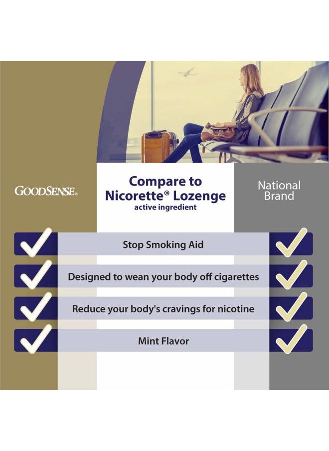 GOODSENSE - Nicotine Polacrilex Lozenge 4 mg (nicotine), Mint Flavor, Stop Smoking Aid; quit smoking with nicotine lozenge, 72 Count - Image 1