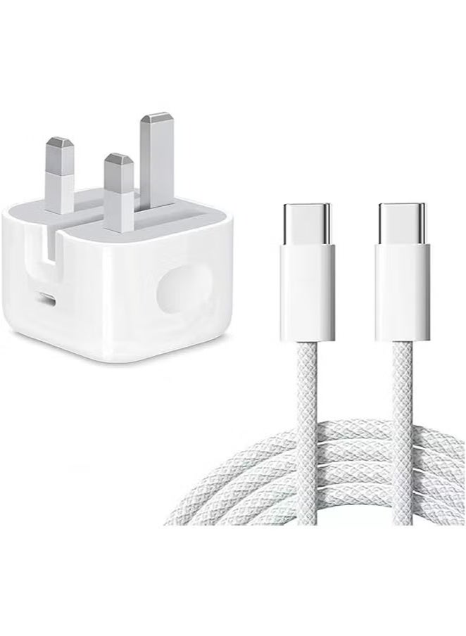 For iPhone 16, iPhone15 Pro Max Charger With USB C Port 35 Watt with 1M iPhone Fast Charging Cord Type C to C for iPhone 16 / 15 Pro max/15 Pro/15 plus/15, Samsung S24 and all USB C mobiles / Tabs