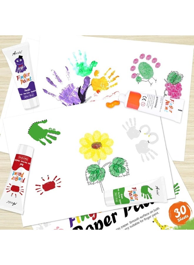 AROIC 8PCS Washable Finger Paint for Kids, Non-Toxic Finger Paint 8Colors, Art Painting Supplies for Toddlers, Finger Painting Supplies for Kids Boys Girls Gifts, Hand Painting DIY Crafts - Image 3