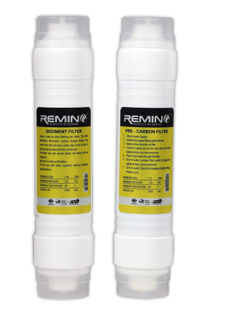 Remino complete Ro purifier filter service kit of 100 GPD membrane water with all accessories (Full Service KIt With 02 Inline) - Image 2