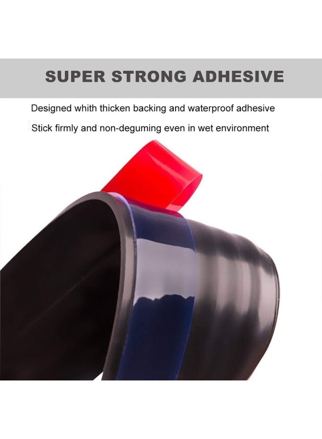 كوينز مانع تسرب أسفل الباب – شريط عازل للهواء والصوت – مقاوم للعوامل الجوية، متين من السيليكون – العرض 2 بوصة × الطول 39 بوصة، باللون الأسود – مناسب للأبواب الداخلية والخارجية - Image 2