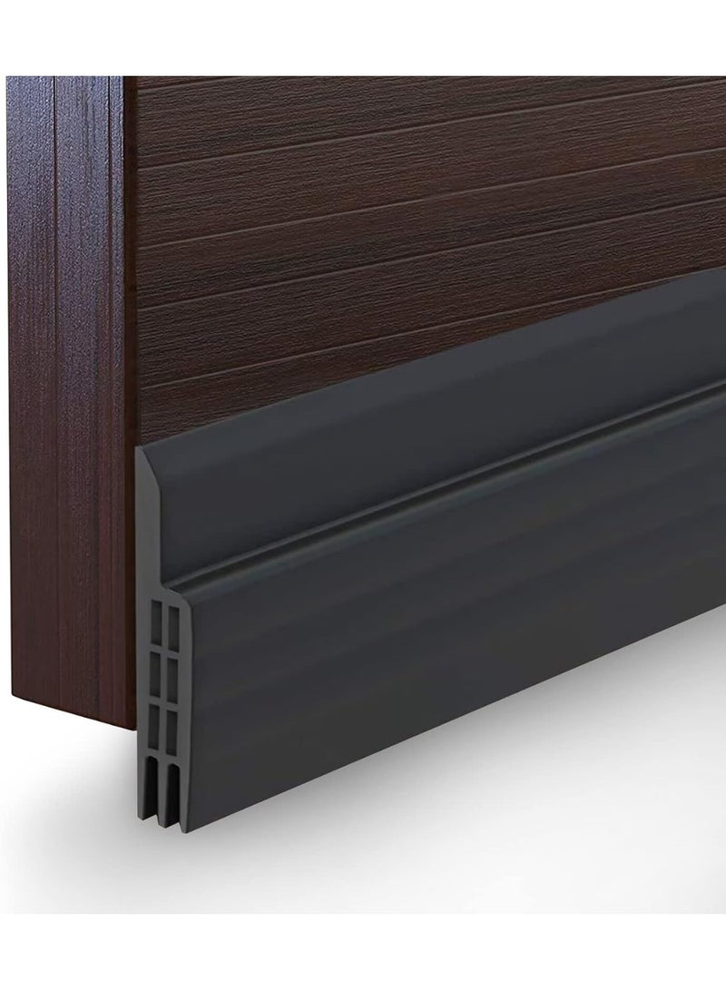 كوينز مانع تسرب أسفل الباب – شريط عازل للهواء والصوت – مقاوم للعوامل الجوية، متين من السيليكون – العرض 2 بوصة × الطول 39 بوصة، باللون الأسود – مناسب للأبواب الداخلية والخارجية - Image 1