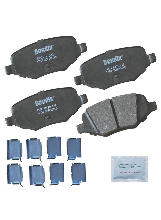Bendix Premium Copper Free CFC1754 Ceramic Brake Pad (with Installation Hardware Rear) - Image 1