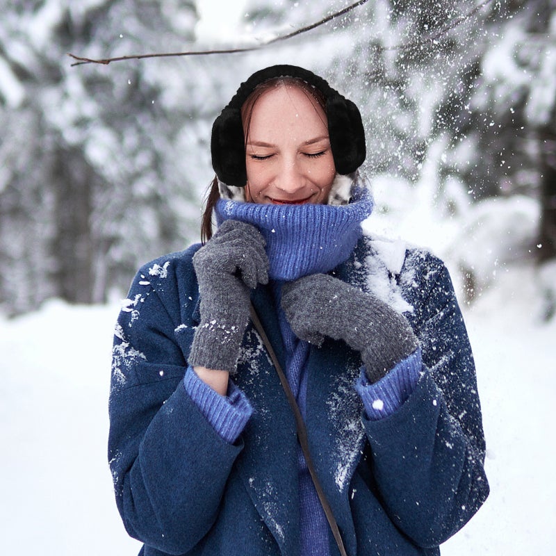 Foldable Earmuffs Ear Warmers Unisex Winter Warm Ear Covers (Black) - Image 5