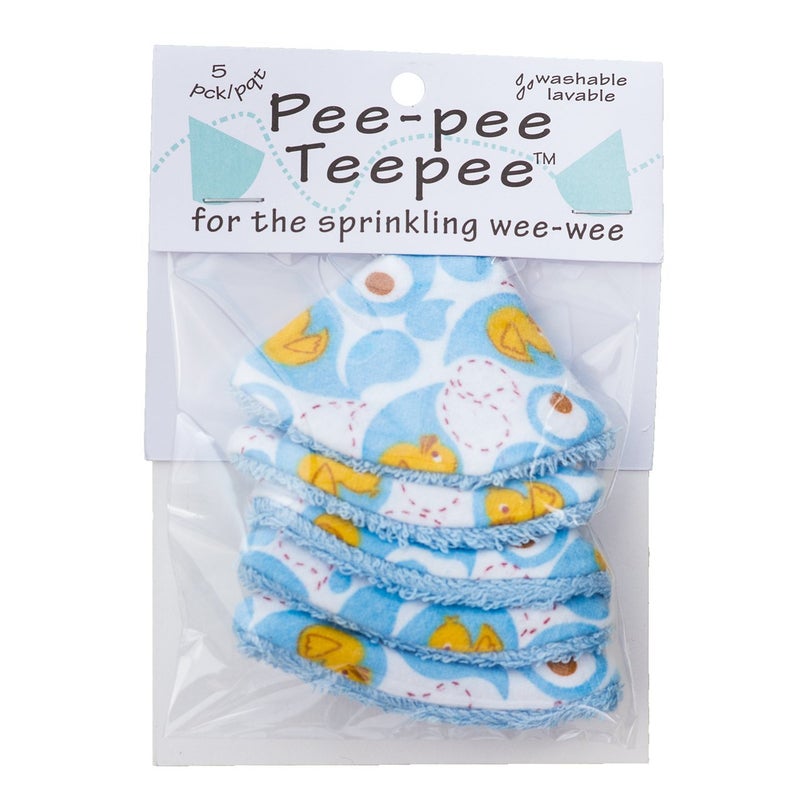 Beba Bean Washable cotton Pee-pee Teepees that shield baby boys pee during diaper changes. Makes a great add-on gift for a baby shower thanks to its fun, gift-ready store packaging. 5 pack. Rubber Duck - Image 2