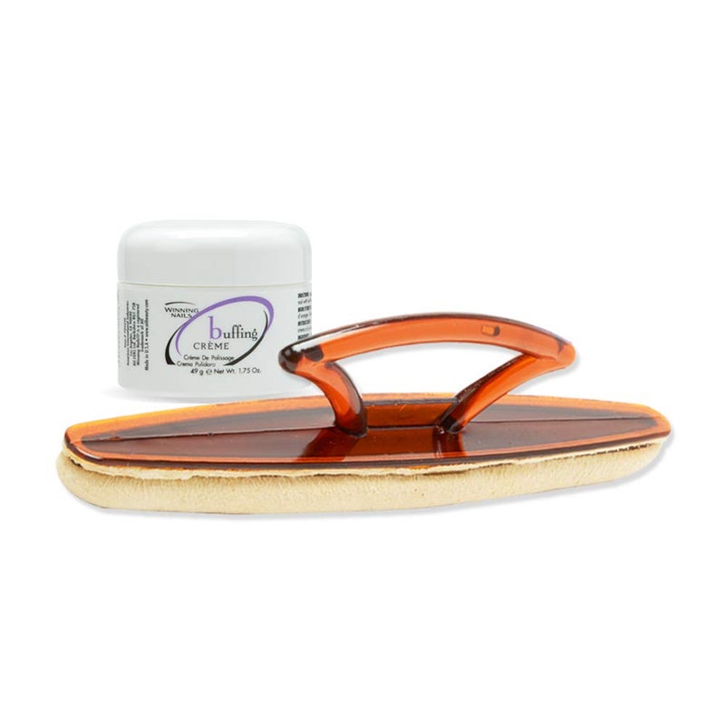 Winning Nails Chamois Buffer And Buffing Cream | Buff And Shine Dull Nails While Softening Cuticles | Assists With Fill And Repair Lines | 1.75 Oz. Set - Image 1