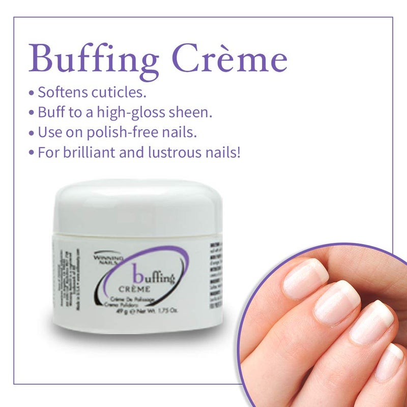 Winning Nails Chamois Buffer And Buffing Cream | Buff And Shine Dull Nails While Softening Cuticles | Assists With Fill And Repair Lines | 1.75 Oz. Set - Image 3