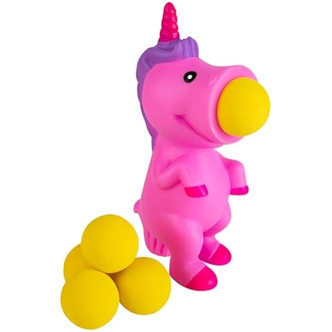 ORB Curiosities Ball Popper Ultra Fantasy 2 Pack - Dinosaur and Unicorn Squeeze & Launch Ball Popper Toys w/ 5 Foam Balls Each - Ball Shooting, Stress Relieving, Squishy Sensory Animal Toys for Kids - Image 5