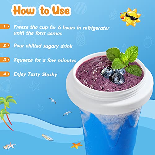 RELPOM Slushie Maker Cup, Magic Quick Frozen Smoothies Cups, Cooling Cup, Slushy Cups, Ice Cream Make, Cool Stuff Things Gadgets Funny Gifts for Kids (Blue) - Image 2