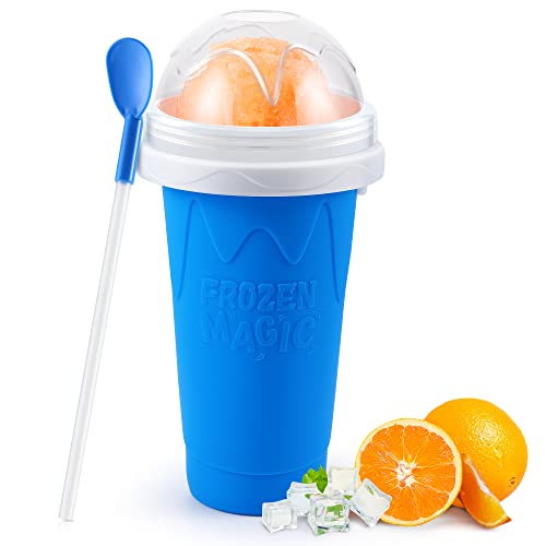 RELPOM Slushie Maker Cup, Magic Quick Frozen Smoothies Cups, Cooling Cup, Slushy Cups, Ice Cream Make, Cool Stuff Things Gadgets Funny Gifts for Kids (Blue) - Image 1