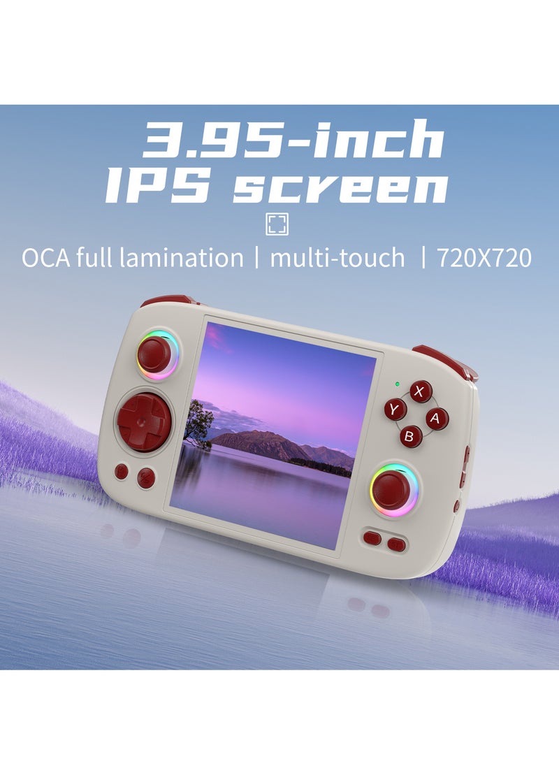 ANBERNIC  - ANBERNIC RG Cube Retro Handheld Game Console 64bit Android 13 Unisoc T820 3.95 Inch IPS Screen Hall Joystick RGB lighting effect (Grey) - Image 1