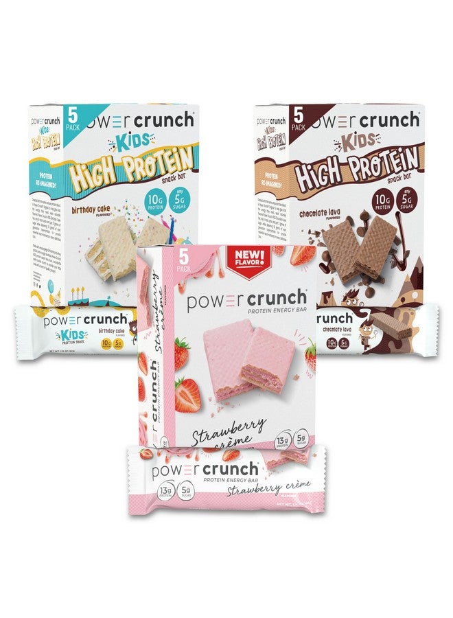 Power Crunch Protein Wafer Bars and Power Crunch KIDS Protein Bars, Variety Pack, (15 Count) High Protein Snacks with Delicious Taste - Image 1