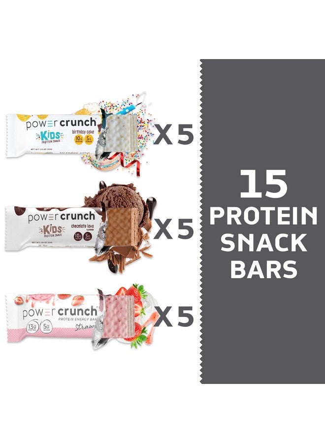 Power Crunch Protein Wafer Bars and Power Crunch KIDS Protein Bars, Variety Pack, (15 Count) High Protein Snacks with Delicious Taste - Image 5