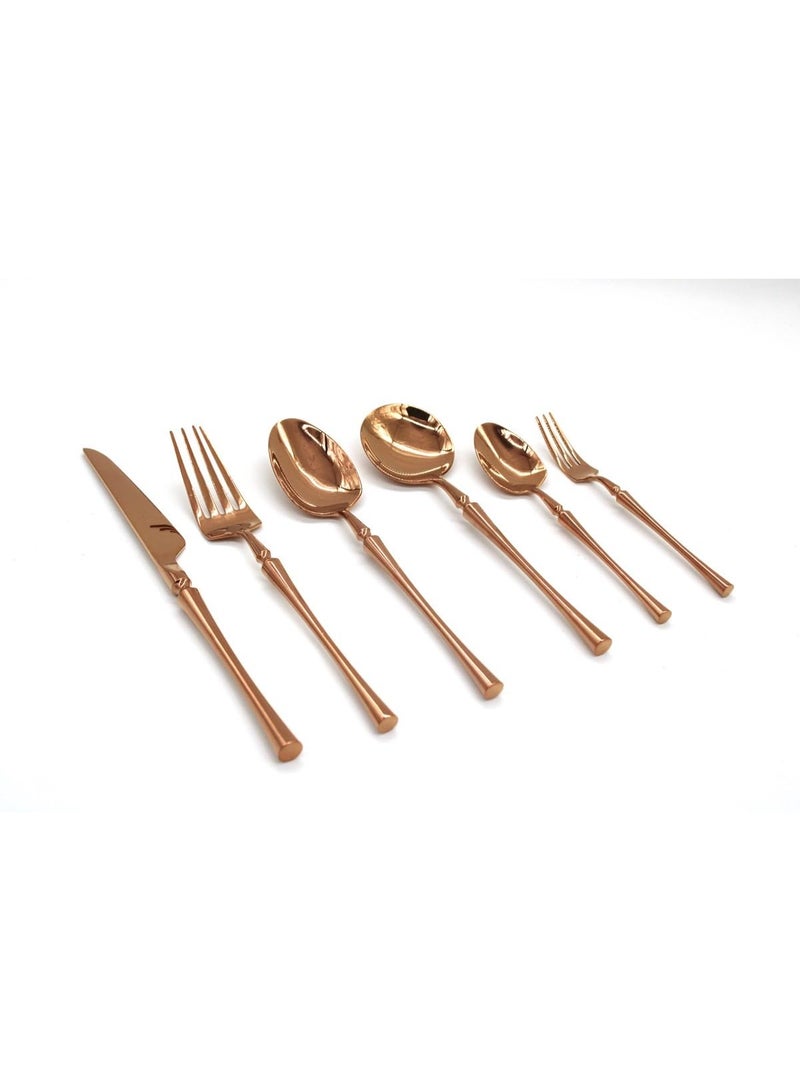 Mado Gallery Luxury Cutlery Set of 6 – Stainless Steel Flatware, Rose Gold, Black, Silver, Golden – Mirror Polished, Dishwasher Safe, with Gift Box – For Home & Restaurant (Rose) - Image 4