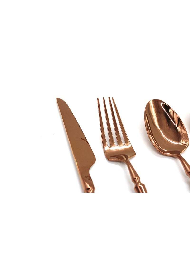 Mado Gallery Luxury Cutlery Set of 6 – Stainless Steel Flatware, Rose Gold, Black, Silver, Golden – Mirror Polished, Dishwasher Safe, with Gift Box – For Home & Restaurant (Rose) - Image 5