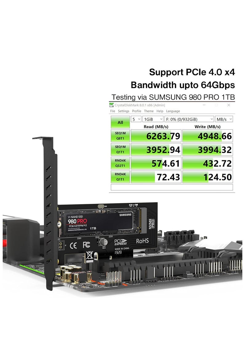 Generic - M.2 NVMe SSD to PCIe 4.0 Adapter Card with Heatsink - Image 1
