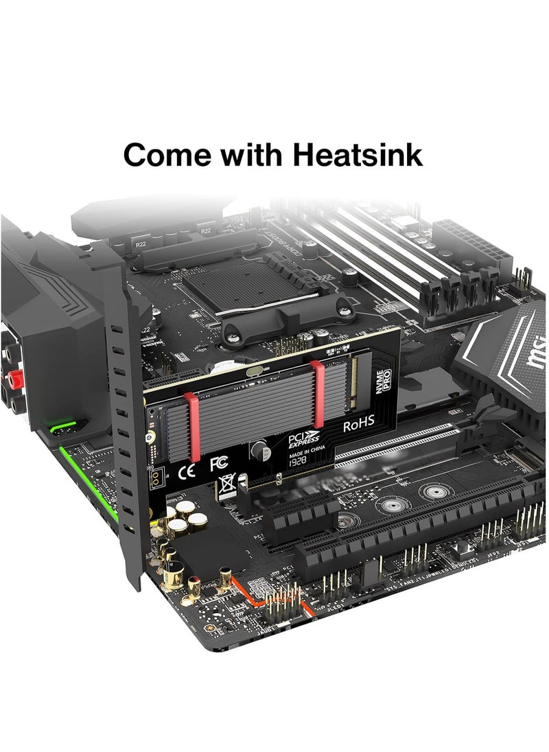 Generic - M.2 NVMe SSD to PCIe 4.0 Adapter Card with Heatsink - Image 1