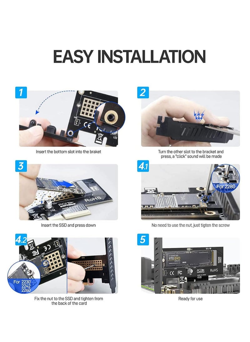 Generic - M.2 NVMe SSD to PCIe 4.0 Adapter Card with Heatsink - Image 1