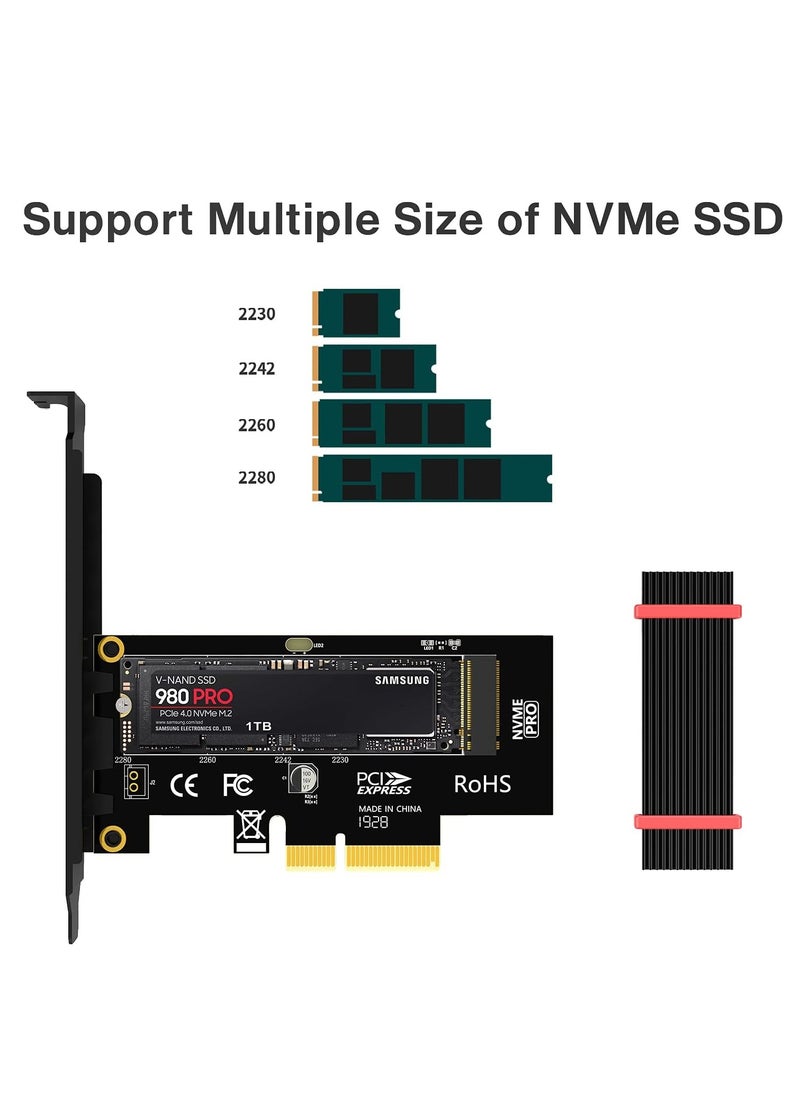 Generic - M.2 NVMe SSD to PCIe 4.0 Adapter Card with Heatsink - Image 1