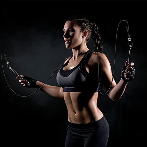 Wastou Jump Rope, Wastou Speed Jumping Rope for Training Fitness Exercise, Adjustable Adults Workout Skipping Rope for Men, Women, Kids, Girls (Black-B) - Image 5