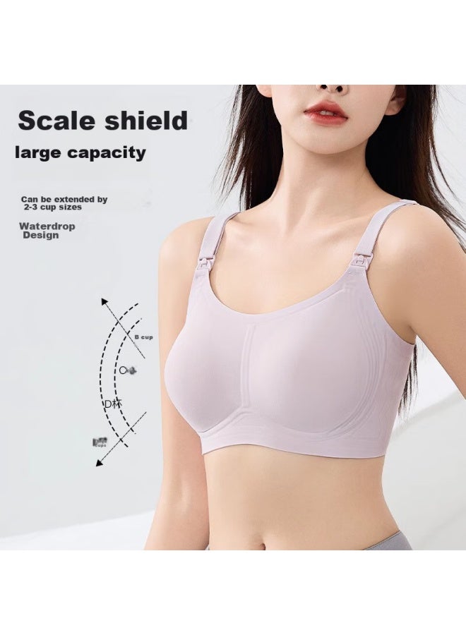 MIIOW Miiow Maternity Nursing Bra Women 7a Antibacterial Feeding Special New Push-up Bra Purple 90c - Image 3