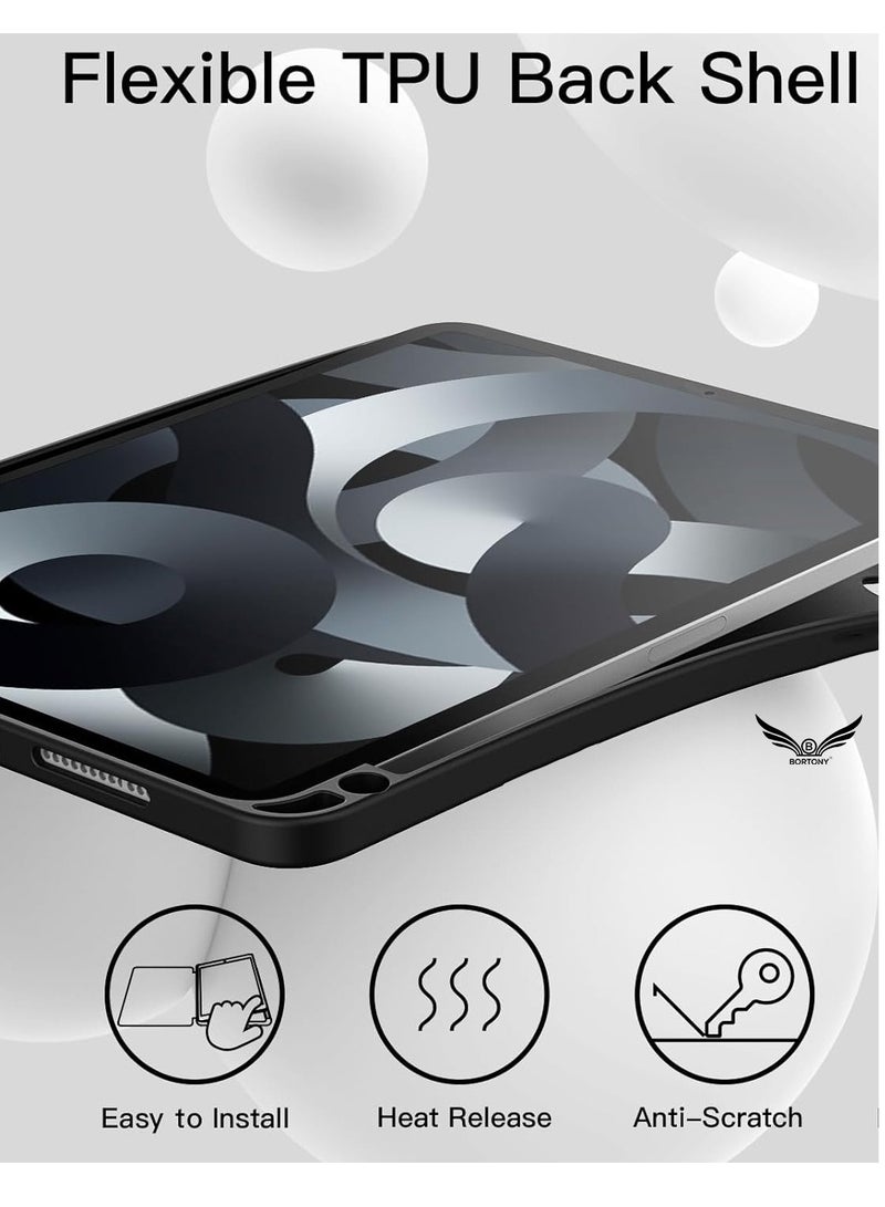 BORTONY iPad Air 11-inch M2 2024 6th Generation Case with Pencil Holder Silicone Magnetic Cover Slim Tablet Cover for iPad Air 11 inch M2 6th Generation - Image 3