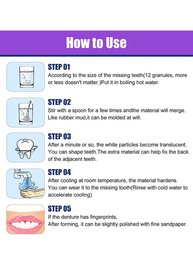 HOMTOPY - Temporary Teeth Replacement Product, Moldable Tooth Replacements, Cavity Filler For Teeth, Temp Tooth Beads With 4 Dental Tools, Repair Missing Or Broken Teeth, Snap On Instant And Confident Smile - Image 1