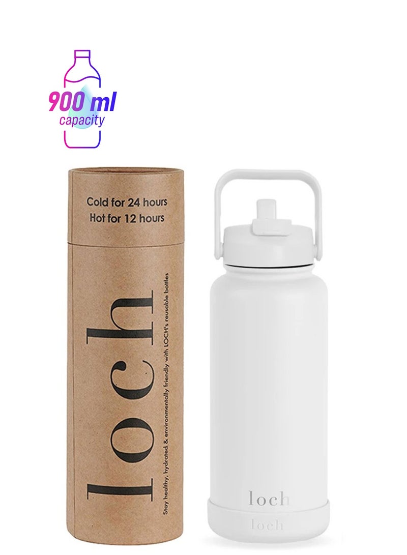 لوك زجاجة لؤلؤية بيضاء أحادية اللون بسعة 900 مل - Image 1