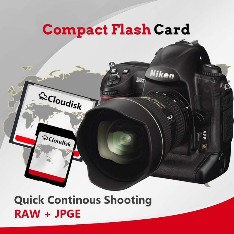 Cloudisk Pack of 2 Compact Flash Card 8GB 133X CF 2.0 Card Performance for DSLR Camera, Vintage Digital Camera and Industry Equipment (8 GB) - Image 2