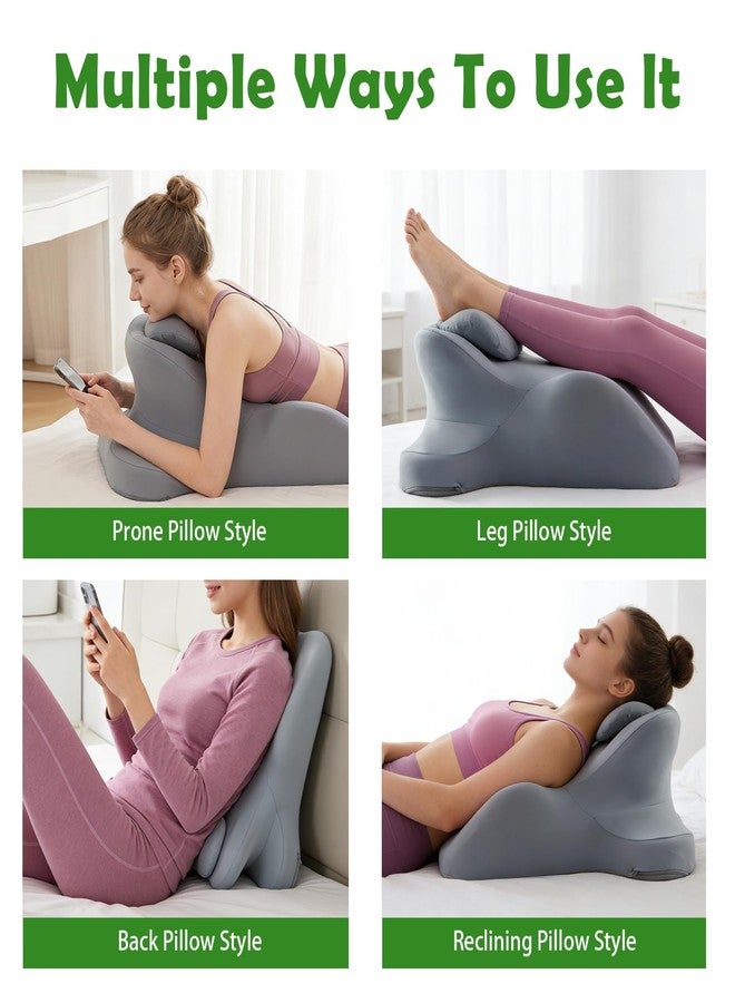 RSN Memory Foam Wedge Pillow, 27° Angled Support for Neck, Back, Waist and Leg Pain Relief, Multi-Position with Removable Cover (Gray) - Image 3