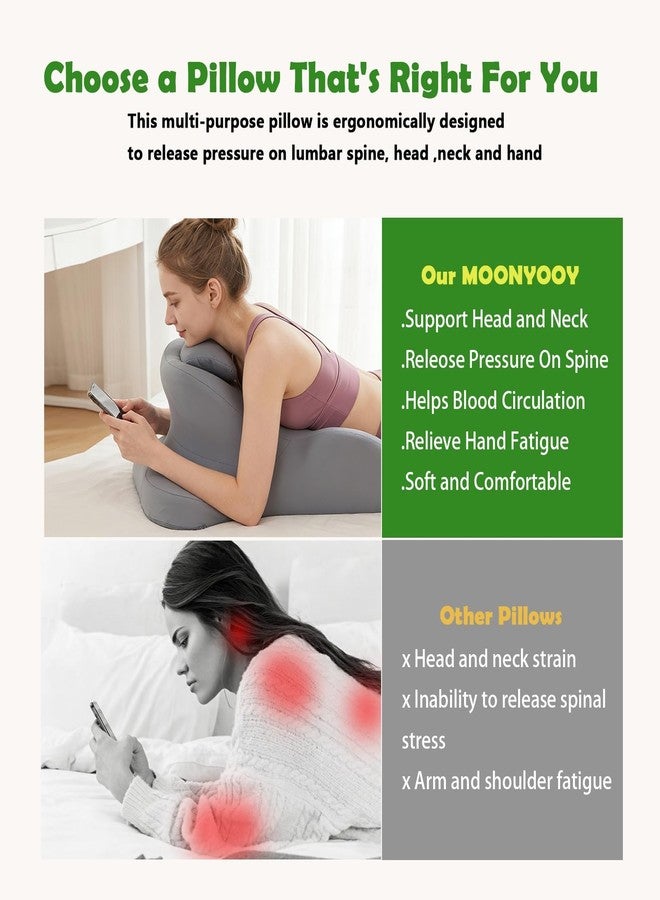 RSN Memory Foam Wedge Pillow, 27° Angled Support for Neck, Back, Waist and Leg Pain Relief, Multi-Position with Removable Cover (Gray) - Image 4
