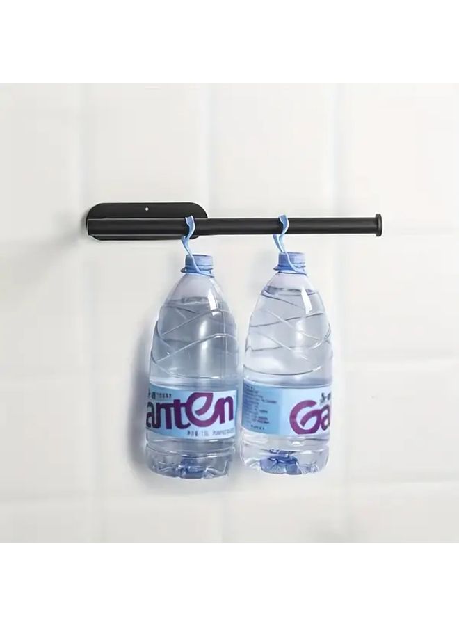 Black No Drill Wall Mounted Tissue Towel Holder Self Adhesive For Kitchen - Image 4