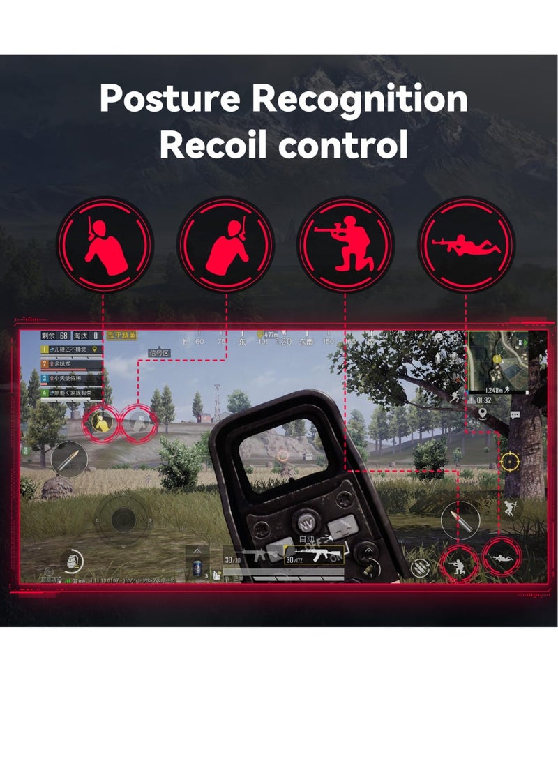 SOLARAE محول فأرة ولوحة مفاتيح للألعاب لهواتف/أجهزة أندرويد، يدعم تخصيص الأزرار، التحكم في الارتداد، حساسية الفأرة، مثالي لألعاب PU-BG، AP-EX، COD، DES-TINY2 - Image 3