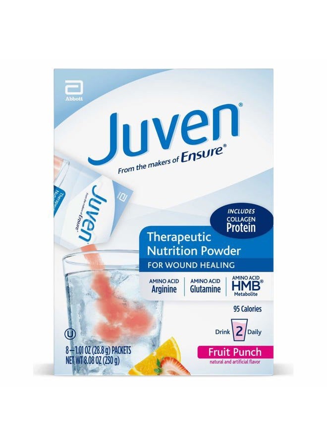 Juven Therapeutic Nutrition Drink Mix Powder for Wound Healing Support, Includes Collagen Protein, Fruit Punch, 1.01 Ounce (Pack of 48),66691 - Image 1