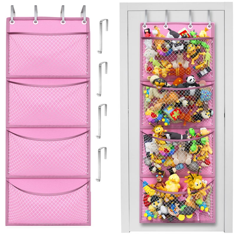 Honeyera Storage for Stuffed Animals - Over Door Organizer for Stuffies, Baby Accessories, and Toy Plush/Easy Installation with Breathable Hanging Storage Pockets Big Girls Chair Toddler Large Bag - Image 1