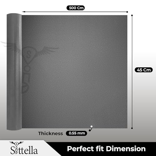 SITTELLA® (45cm x 5m) Food-Grade Anti-Slip Washable Kitchen Drawer & Shelf Liner | Multipurpose Waterproof Fridge, Table & Cabinet Mat | Non-Toxic, Cuttable & Reusable(Grey) - Image 2
