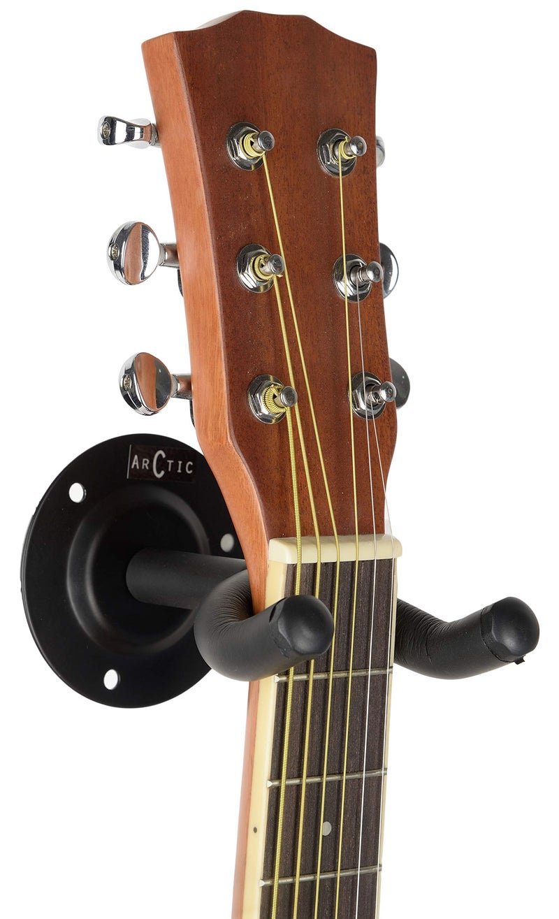 Arctic Universal Wall Mount Guitar Hanger, Guitar Display Bracket Hanger Hook Holder Stand for Bass Electric Acoustic Guitar (Black) - Image 1