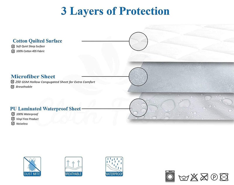 BABYLEE Waterproof King Size 78x72 inch Cotton Quilted Mattress Protector Breathable Hypoallergenic Noiseless Ultra Soft Elastic Fitted Bed Cover (King 78x72 inch | 6.5x6 ft, Wine) - Image 3