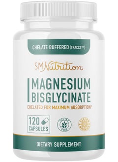 SMNutrition Magnesium Bisglycinate 100% Chelate TRAACS® 400mg (120 Capsules) Maximum Absorption & Bioavailability, Chelated & Buffered - Sleep, Energy, Anxiety, Leg Cramps, Headaches  - Image 1